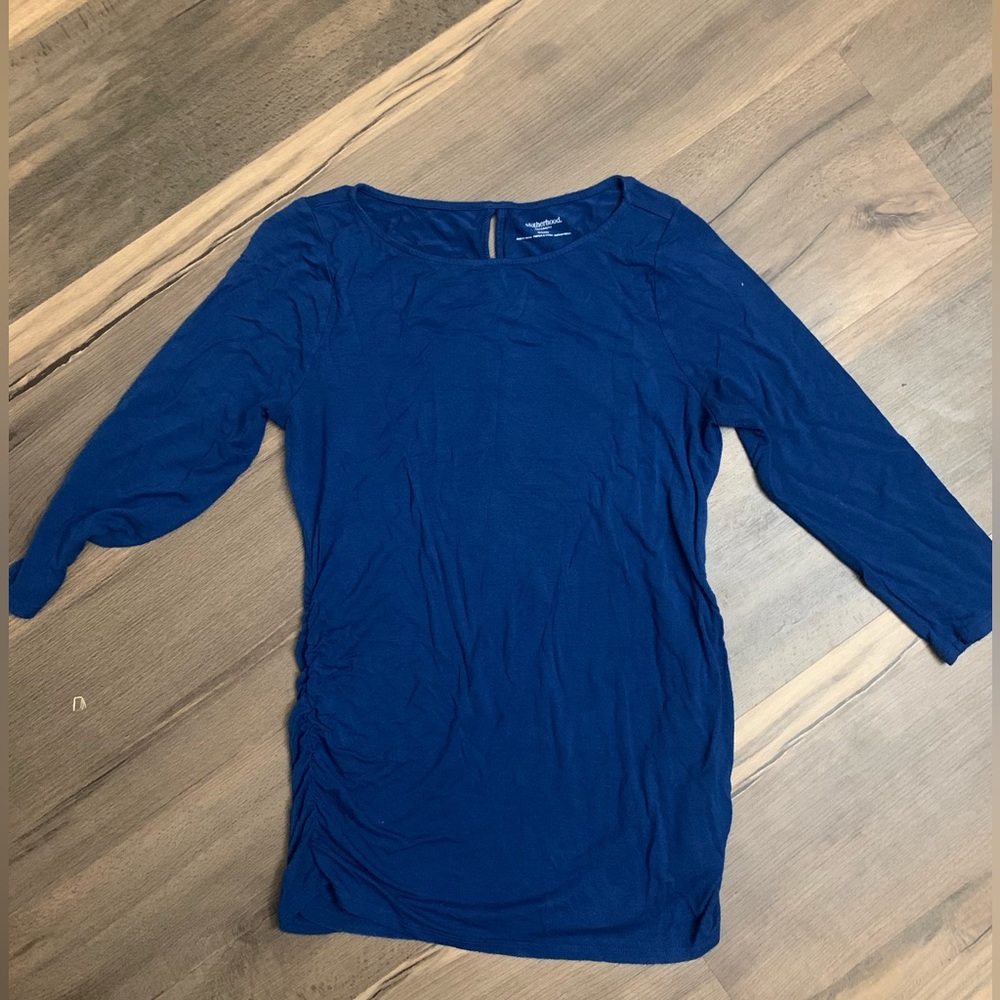 Motherhood maternity blue 3/4 sleeve shirt size medium